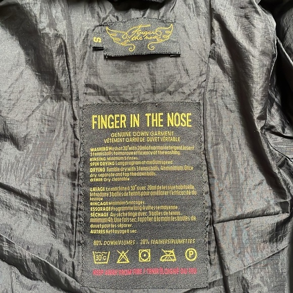 Finger In The Nose kids winter down puffer jacket coat 2/3 years black hood - Picture 11 of 12